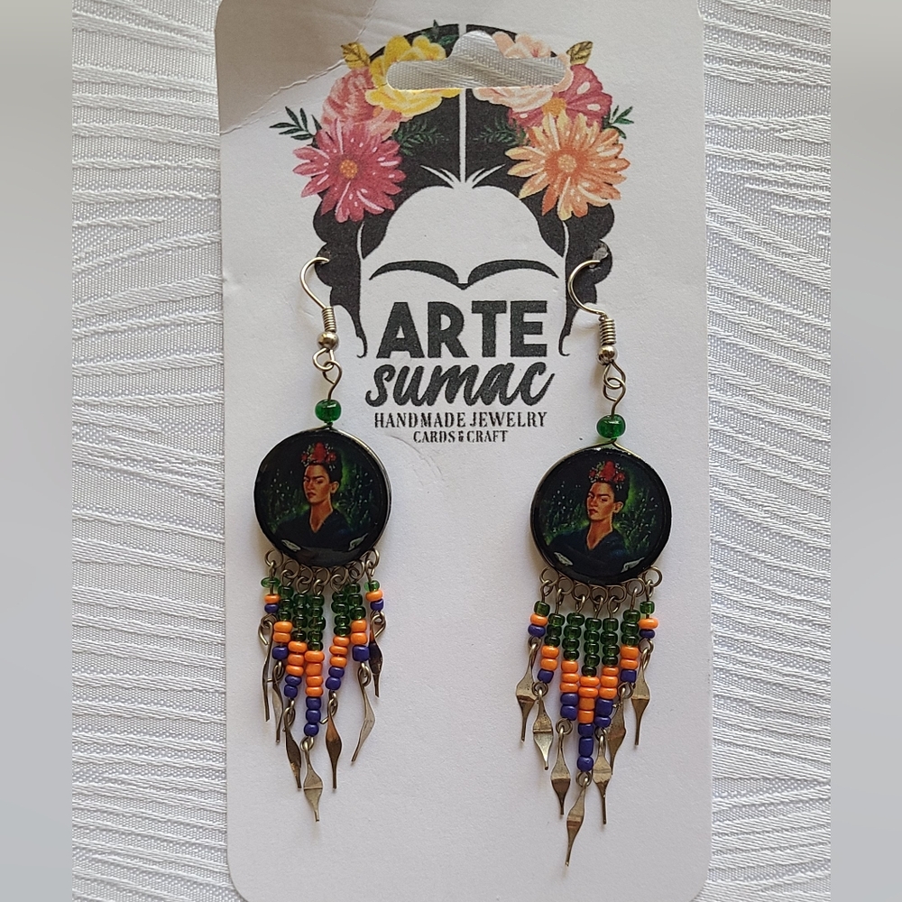 Colorful Beaded Earrings with Artistic Design